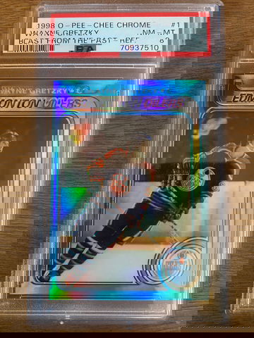 1998 Wayne Gretzky O Pee Chee OPC Chrome Refractor Blast from the Past #18 PSA 8