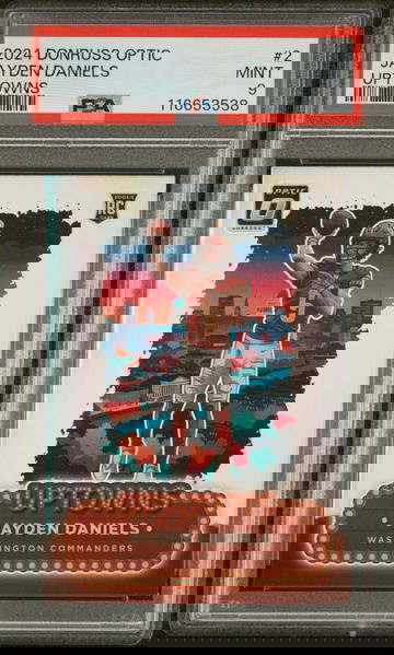 2024 Donruss Optic Jayden Daniels Uptowns PSA 9 Mint SSP #2 RC