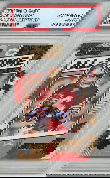 JOE MONTANA SIGNED AUTO 2021 PANINI DONRUSS ALL TIME GRIDIRON KINGS 49ER PSA/DNA