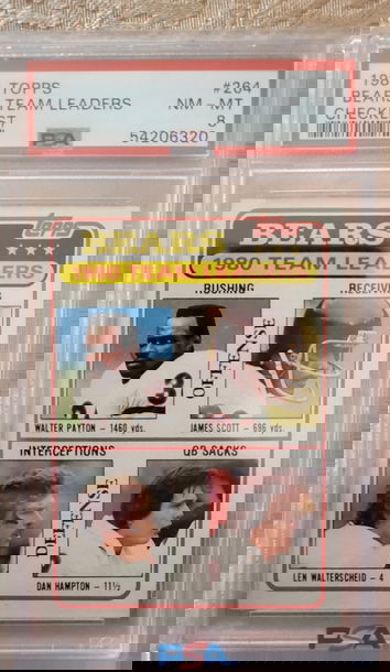 1981 Topps Team Leaders Walter Payton #264 PSA 8