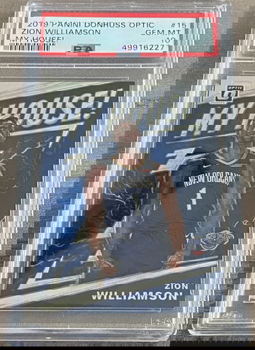 2019-20 Panini Donruss Optic Zion Williamson My House! Rookie Card Insert PSA 10 Pelicans