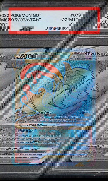2022 Pokemon Go Secret Rare Mewtwo Vstar #79 PSA 8