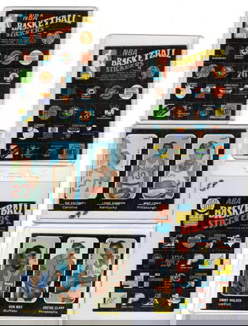 1971 Topps Basketball Trio's Lot 5 With 2 Short Prints With SP ABA Logo Card