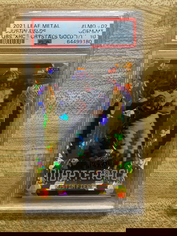 2021 Leaf Metal Justin Fields XRC Crystals Gold Rookie Card 1/1 PSA 10 Gem Mint 