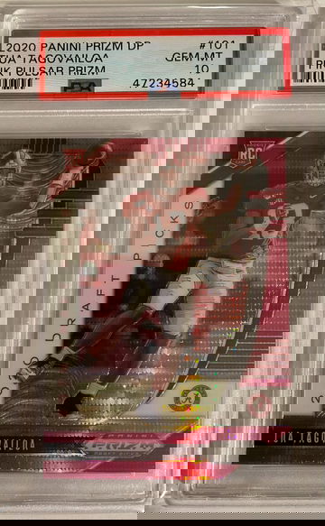 2020 Panini Prizm DP Tua Tagovailoa Pink Pulsar Prizm PSA 10 Rookie Card Refractor