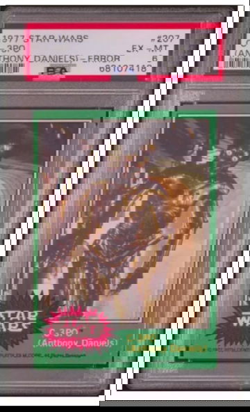 1977 Star Wars #207 C-3PO (Anthony Daniels) Error PSA 6 