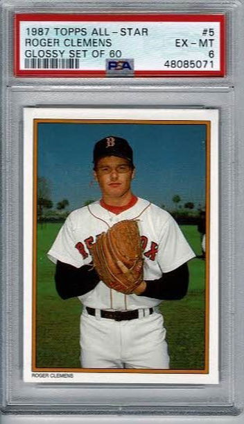 1987 Topps Glossy Roger Clemens PSA 6