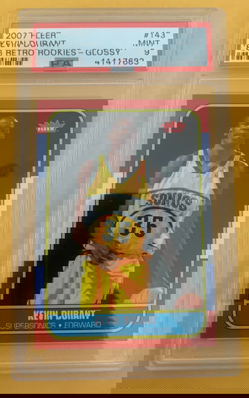2007 fleet Kevin Durant ‘86 retro rookie glossy psa 9 low pop