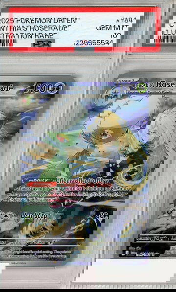 2025 POKEMON DRI EN-DEST RIVALS CYNTHIAS ROSERADE #184 ILL RARE PSA 10