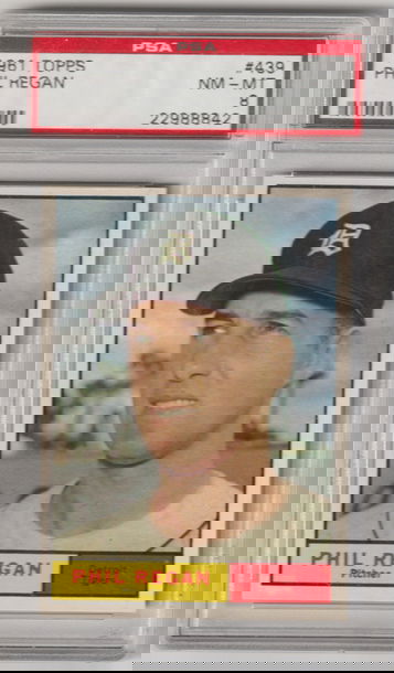 1961 Topps #439 Phil Regan PSA 8 (Near Mint-Mint)