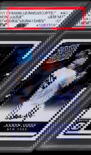 2017 Panini Donruss Optic Aaron Judge Rated Rookie Auto Gem Mint 10