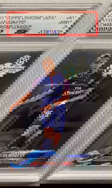 KYLIAN MBAPPE 2017 TOPPS CHROME ROOKIE PSA 9 MINT