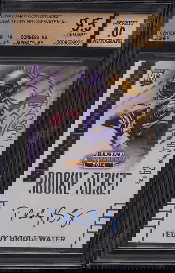 2014 PANINI CONTENDERS TEDDY BRIDGEWATER ROOKIE RC AUTO #239A BGS 9.5 GEM MINT
