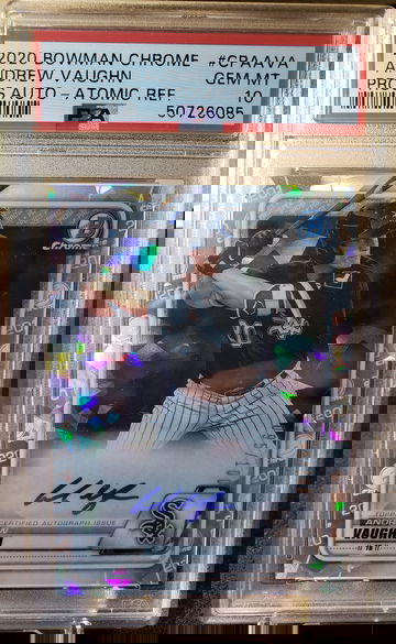 Andrew Vaughn 2020 Bowman Chrome Atomic Auto /100 #CPAAVA Gem Mint PSA 10 Pop 3