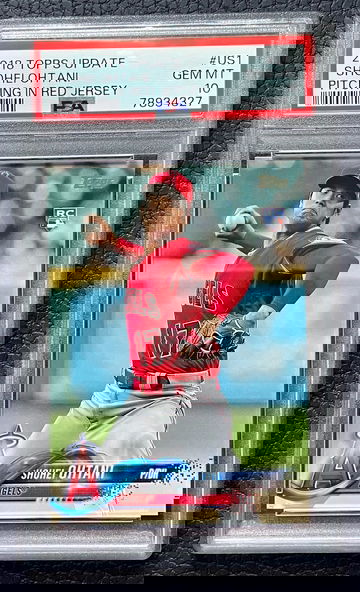 2018 Topps Update Shohei Ohtani Pitching In Red Jersey #US1 PSA 10 RC