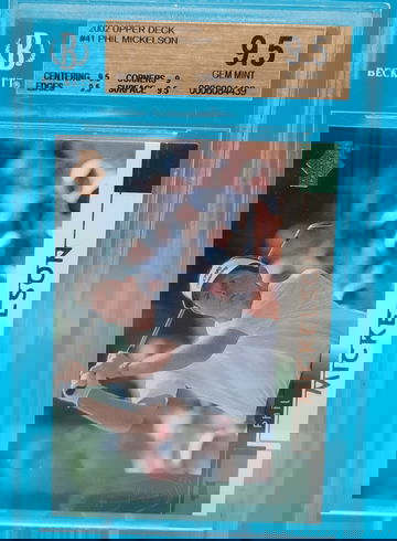 2002 upper deck #41 Phil Mickelson BGS 9.5 Gem Mint Green Rookie