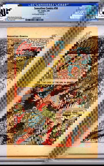 SENSATION COMICS #50 CGC -NG- WONDER WOMAN STORY HG PETER -COVERLESS-INC- 1946