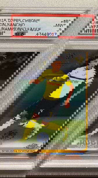 JADON SANCHO 2018 TOPPS CHROME ROOKIE 9 MINT 