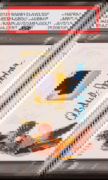 KAREEM ABDUL-JABBAR 2013 Flawless GOLD 1/10 ON-CARD AUTO Game-Used 🔥 PSA 9