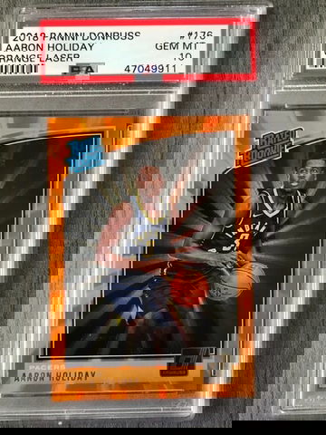 2018 Aaron holiday rookie donruss orange laser psa 10