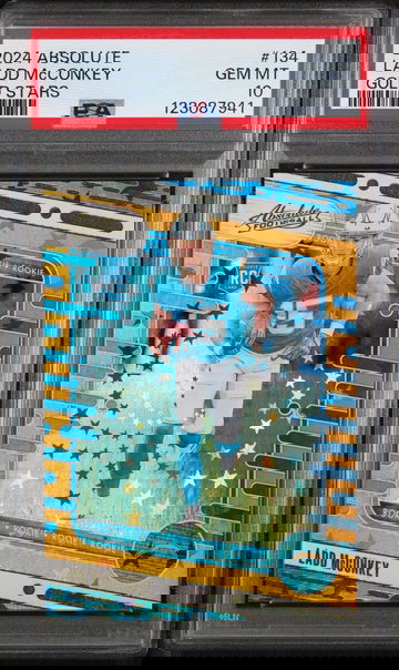 2024 Panini Absolute Gold Stars Ladd Mcconkey #134 /25 PSA 10