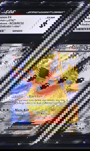 2016 Pokémon XY Generations Radiant Collection Flareon #RC28/RC32 EX Holo CGC 6