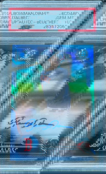 2016 Bowman Draft Bobby Dalbec Chrome DP Auto Blue Refractor 