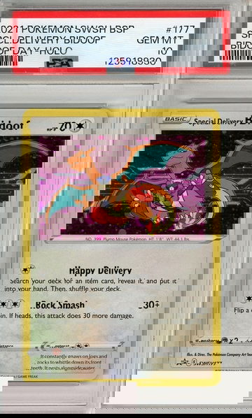 2021 POKEMON SWSH BSP SPCL DELIVERY BIDOOF #177 DAY-HOLO PSA 10