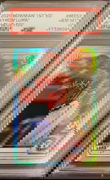 2020 Bowman 1st Edition Bayron Lora Sky Blue Foil #BFE52 PSA 10