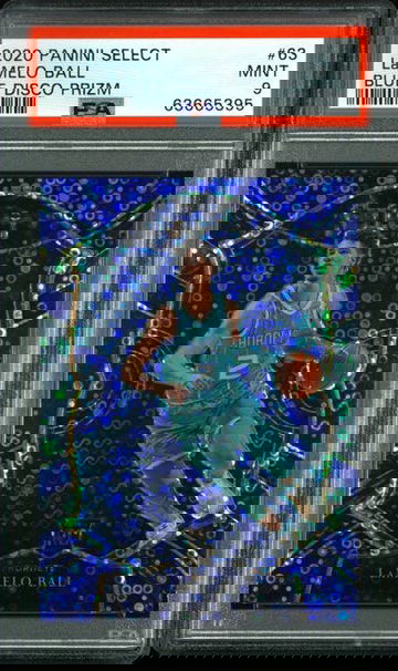 2020-21 SELECT - LAMELO BALL - BLUE DISCO /25 PRIZM Rookie RC - PSA 9 MINT