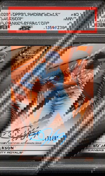 2025 Topps Chrome Black Orange Refractor Bo Jackson #CBA-BJ Auto /25 PSA 9