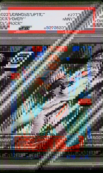 2022 Donruss Optic Purple Shock Brock Purdy #277 PSA 9