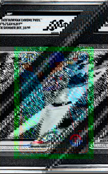 2020 Bowman Chrome Sam Huff BCP-33 Green Shimmer Refractor 18/99