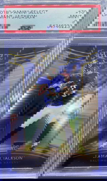 2018 Panini Select Concourse #70 Lamar Jackson Baltimore Ravens RC PSA 9 MINT