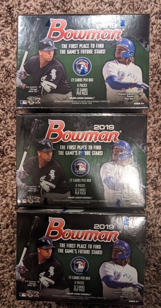 (3) 2019 Bowman Sealed Blaster Box lot