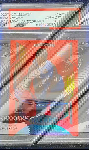 Bowen Byram Rookie Auto Allure Red Color Match. PSA 10.