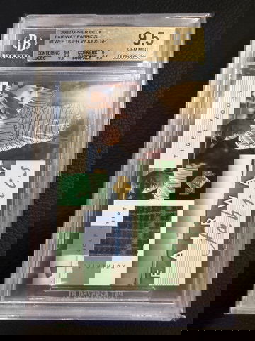 2002 Upper Deck Tiger Woods Fairway Fabrics Golf Shirt Relic BGS 9.5