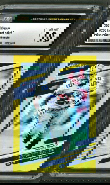2021 Panini Donruss Press Proof Premium Emmitt Smith #200 CSG 10 Gem Mint Cowboys