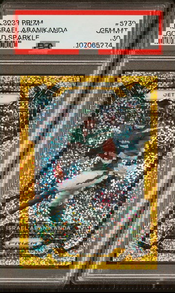 2023 Panini Prizm Gold Sparkle Israel Abanikanda #379 /79 PSA 10
