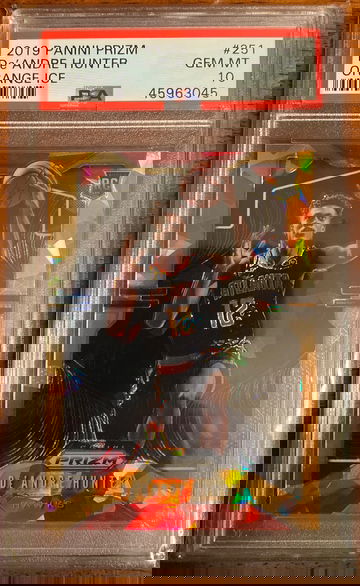 2019 Prizm De’Andre Hunter Orange Cracked Ice PSA 10