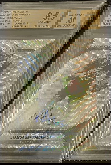 2016 Michael Thomas Panini Prizm Blue Wave /149 BGS 9.5 AUTO 10