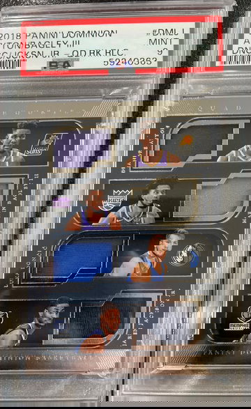 2018-19 Panini Dominion Quad Jersey Luka Doncic Ayton Jackson Jr Bagley /99 PSA Mint 9 Pop 1