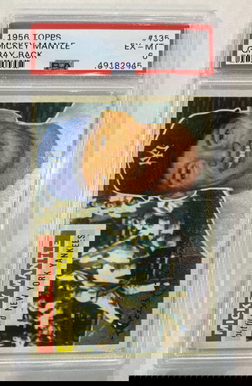 1956 topps mickey mantle gray back psa 6