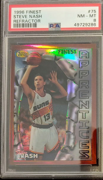 1996 Finest Refractor Steve Nash PSA 8