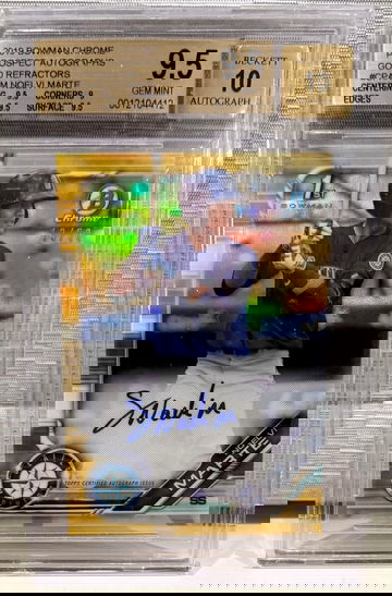 2019 Bowman Chrome Noelvi Marte 1st Auto Gold Refractor BGS 9.5