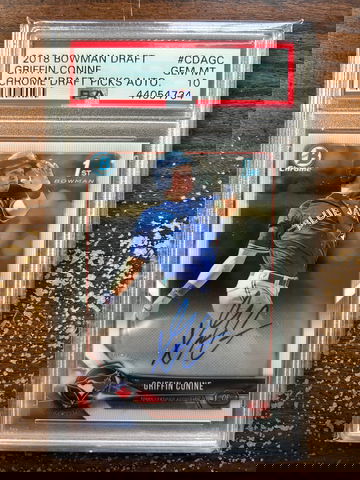 2018 Bowman Draft CDAGC Griffin Conine Chrome Draft Picks Autograph PSA 10