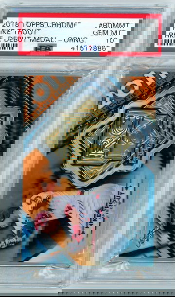 2018 Topps Chrome #RDMMT Mike Trout Rookie Debut Medallion-Orange PSA 10 GEM MINT!