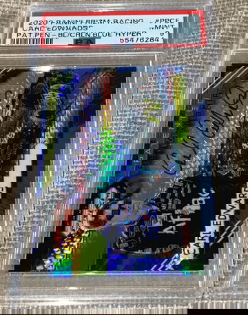 2020 PRIZM RACING PATENTED PERMANSHIP BLUE HYPER CARL EDWARDS 18/25 PSA 9 AUTO