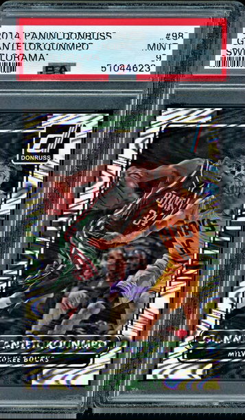 Giannis Antetokounmpo 2014/15 Panini Donruss Swirlorama #98 PSA 9 MINT Bucks!