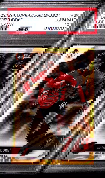 2022-23 TOPPS CHROME UEFA UCL DESIRE DOUE GOLD LAVA SSP #48 RC ROOKIE PSA 10